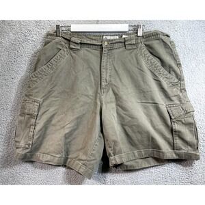 Columbia Shorts Cargo 34 Men's Grey Green Flat Front Cargo‎ Shorts 34